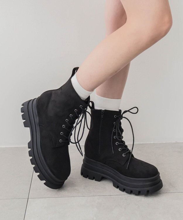 WEGO レースアップショートブーツ ブラックその他