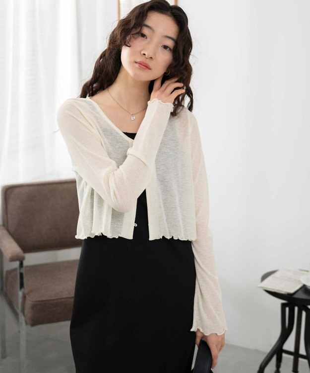 WEGO 【紫外線対策】シアーカーディガン ホワイトアイボリー