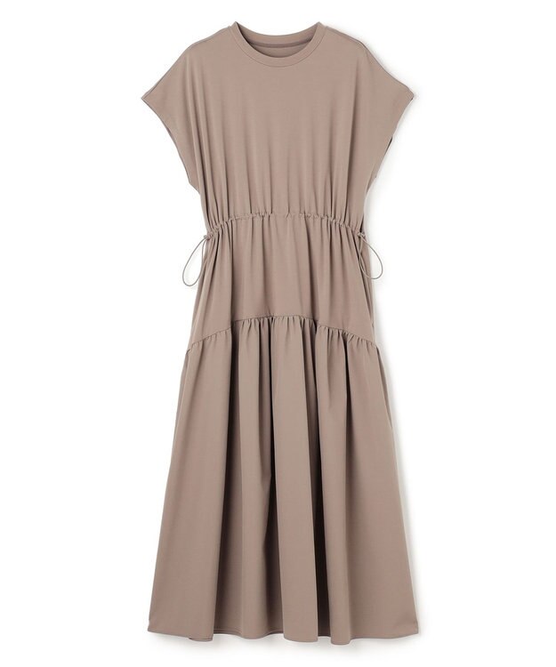 UNFILO L BEAUTY-FORM T コンビティアード ワンピース モカ×モカ