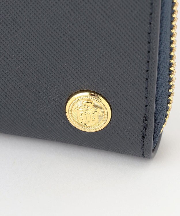 J.PRESS MEN 【MORPHO×J.PRESS】エンブレムボタン 長財布(ラウンドファスナー) ネイビー系