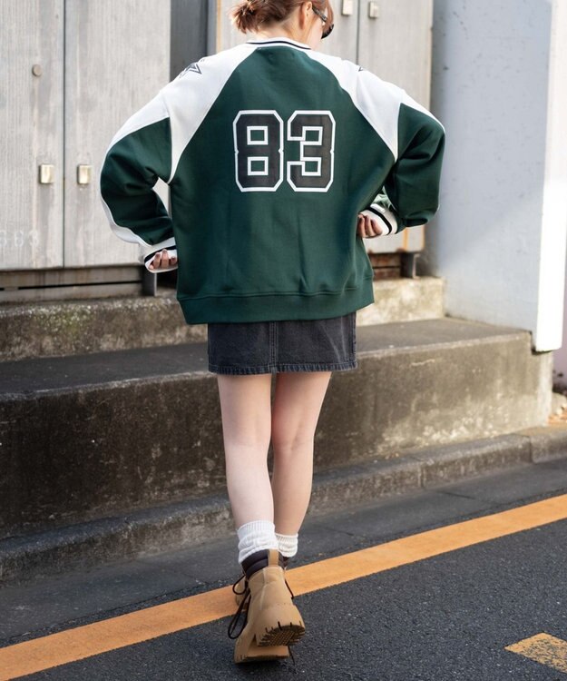 WEGO ナンバリングビッグスウェット グリーン