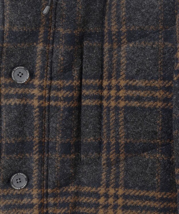 JOSEPH ABBOUD MOUNTAIN 【イタリア素材/ECOファー/9ポケット/ダウン】スライバーチェックダウン コート グレー系4