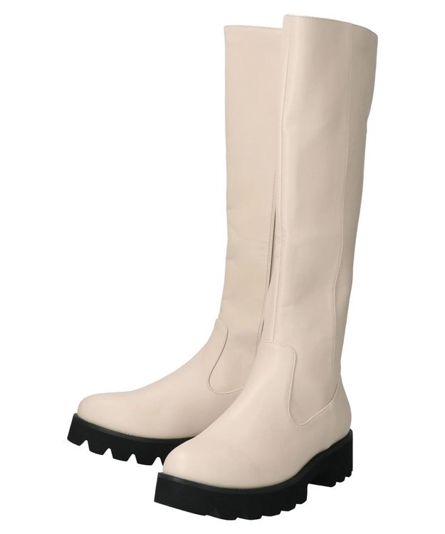 earth music&ecology ＯＲｉｅｎｔａｌＴＲａｆｆｉｃ　タンクソールロングブーツ Ivory