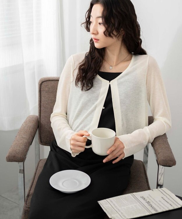 WEGO 【紫外線対策】シアーカーディガン ホワイトアイボリー