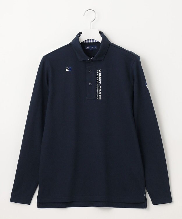 23区GOLF 【MEN】【UVケア 】ベーシック 長袖ポロシャツ ネイビー系