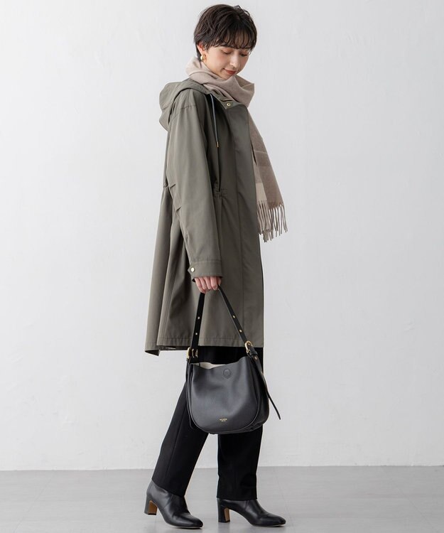 23区 【Oggi2月号掲載/洗える】ウォームストレッチ テーパード パンツ ブラック系