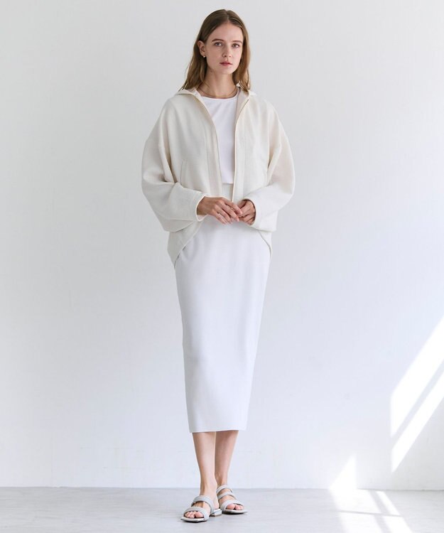 BEIGE， BROOM / スウェット風コンパクトライトパーカー Ecru