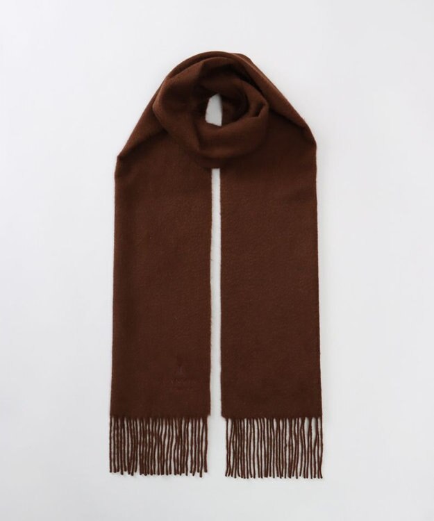 AURORA LANVIN COLLECTION ランバン コレクション カシミヤ 無地マフラー（幅30cm) ブラウン