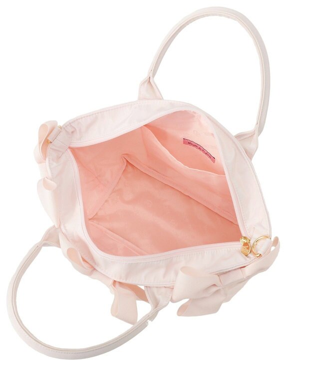Maison de FLEUR ボリュームリボン2Wayトートバッグ Pink