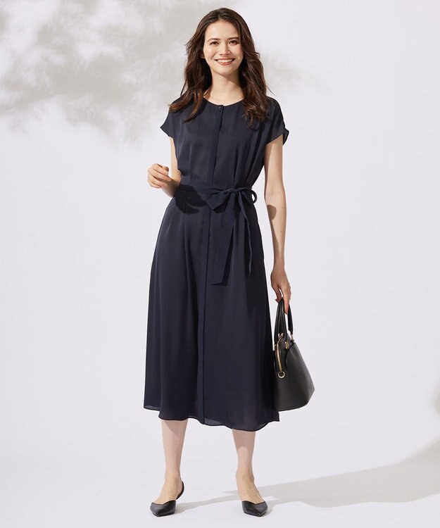 自由区 S 【ご好評につき追加生産・新色追加】ハーバルフロープリント ワンピース ネイビー系