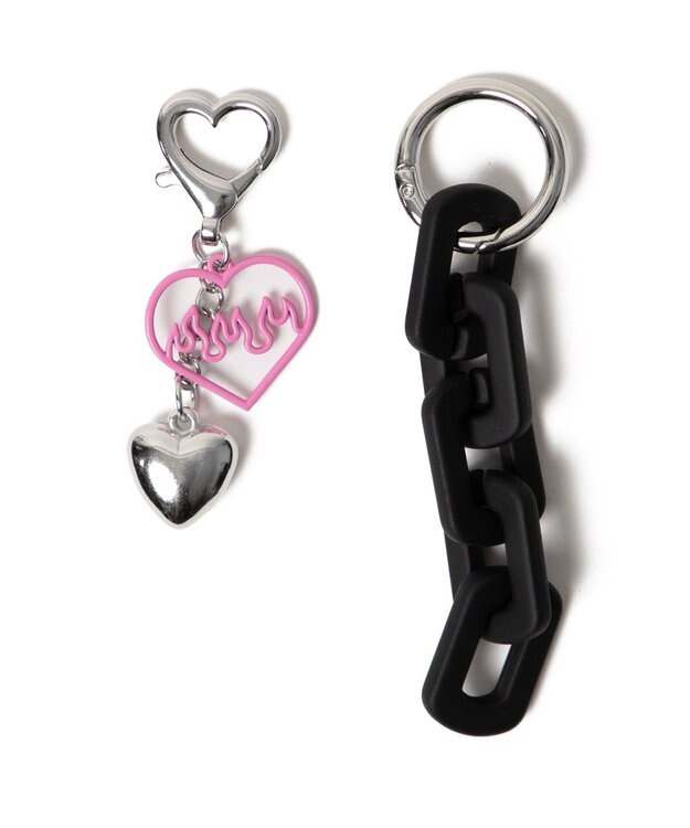 WEGO ハートチェーンキーホルダー ブラック