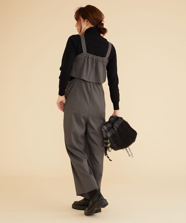 Feroux 【古畑星夏さん着用】チェック オールインワン グレー系2