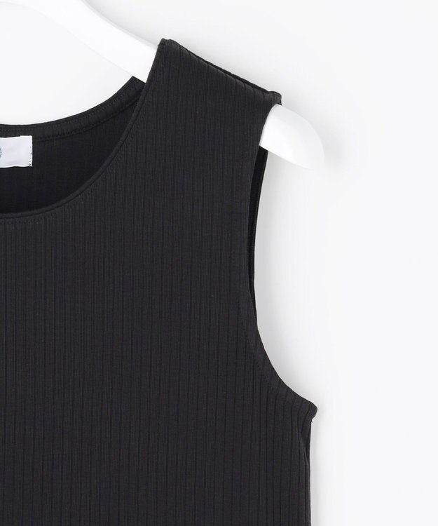 J.PRESS LADIES S 針抜きフライス ノースリーブ カットソー ブラック系