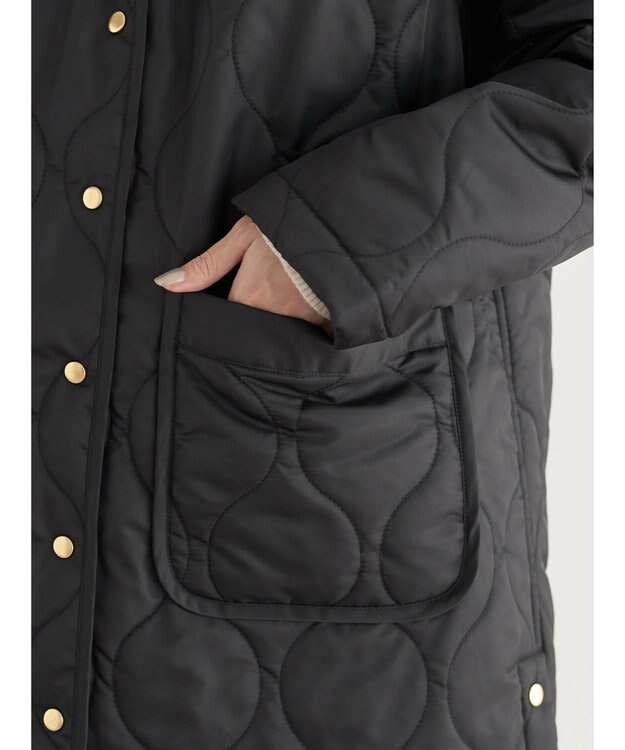 earth music&ecology ２ｗａｙキルティングコート Black