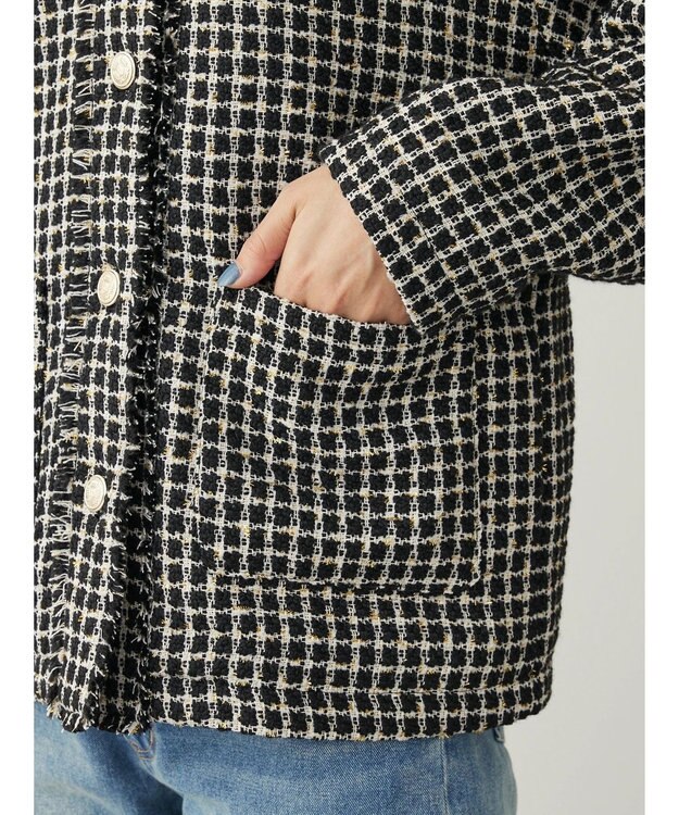 Green Parks ・ＥＬＥＮＣＡＲＥ　ＤＵＥ　ツィードノーカラージャケット Black