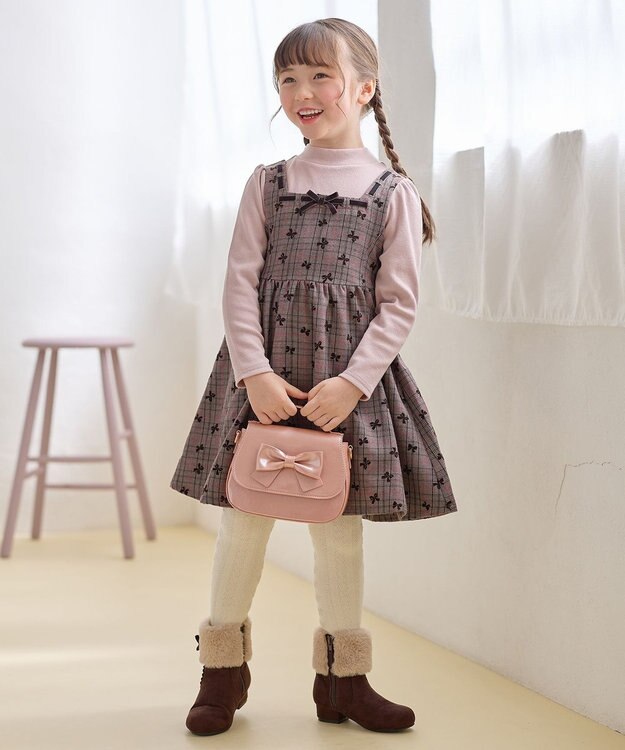 ANY KIDS フェイク ファー ブーツ ブラウン