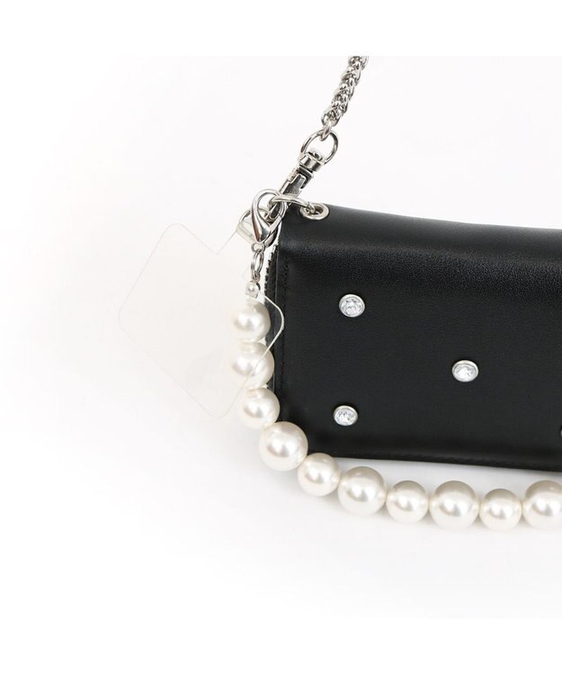 UNBILLION VERYコラボ ペルケ perche / 牛革パールハンドルジャバラウォレット ブラック