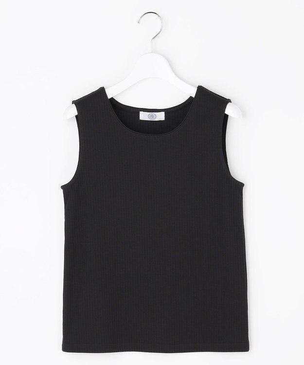 J.PRESS LADIES S 針抜きフライス ノースリーブ カットソー ブラック系