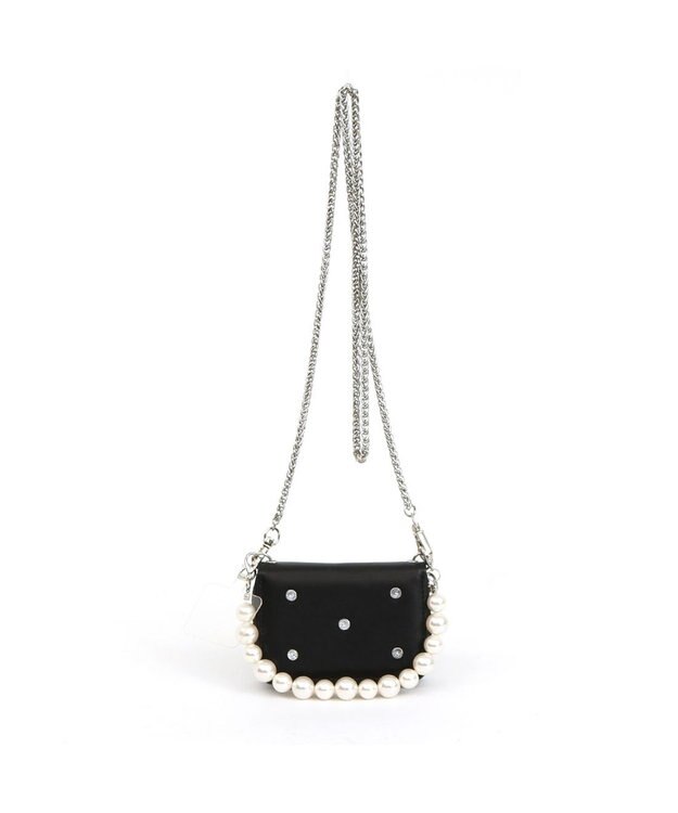 UNBILLION VERYコラボ ペルケ perche / 牛革パールハンドルジャバラウォレット ブラック