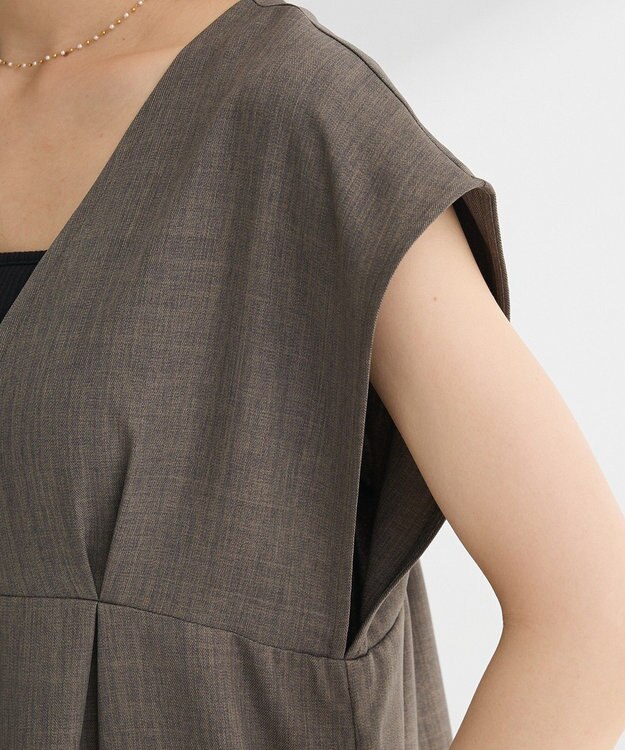 Green Parks フレンチスリーブレースアップジャンスカ Mocha