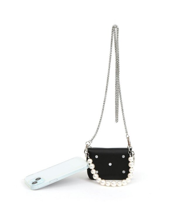 UNBILLION VERYコラボ ペルケ perche / 牛革パールハンドルジャバラウォレット ブラック