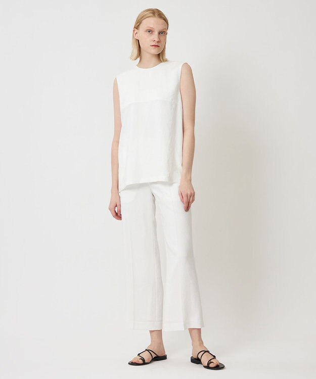 BEIGE， 【S-size】CAROLE / クルーネックブラウス White×Sand