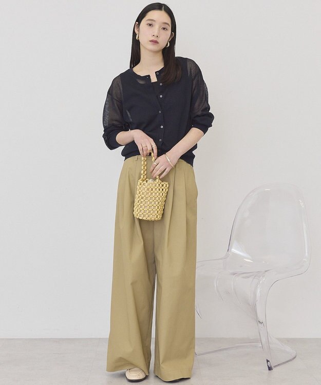 AMERICAN HOLIC シアーリブニットカーディガン Navy