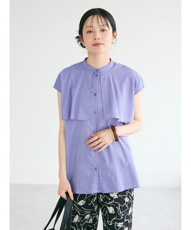 CRAFT STANDARD BOUTIQUE インド綿フリルブラウス Lavender