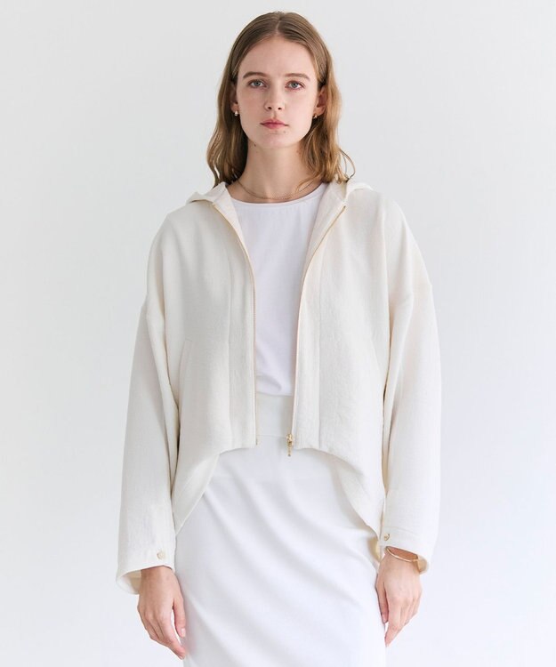 BEIGE， BROOM / スウェット風コンパクトライトパーカー Ecru
