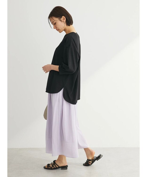 Green Parks ＢＰスキッパー七分袖カットプルオーバー Black