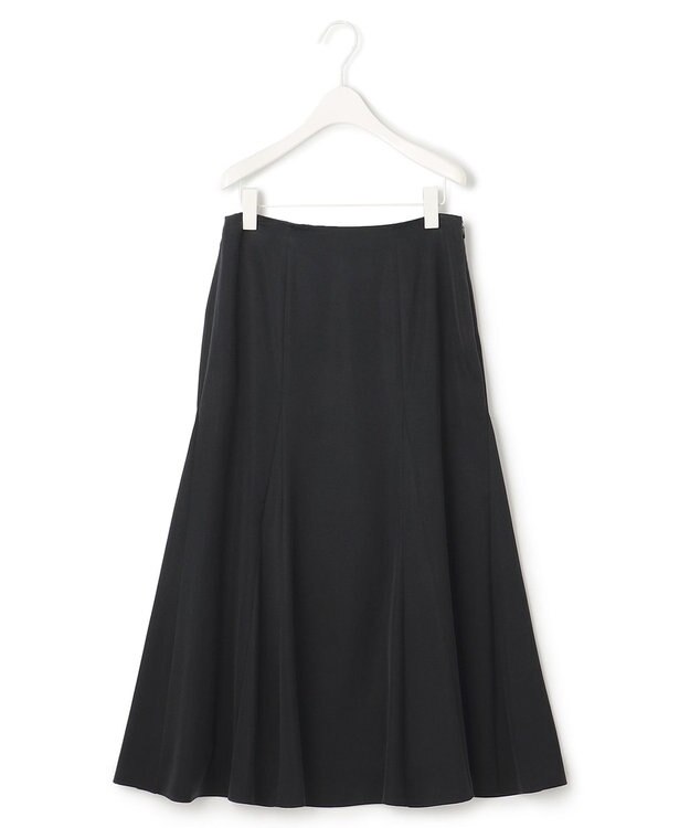 ICB 【洗える】 ルゼブフィブリルサテン スカート チャコール系