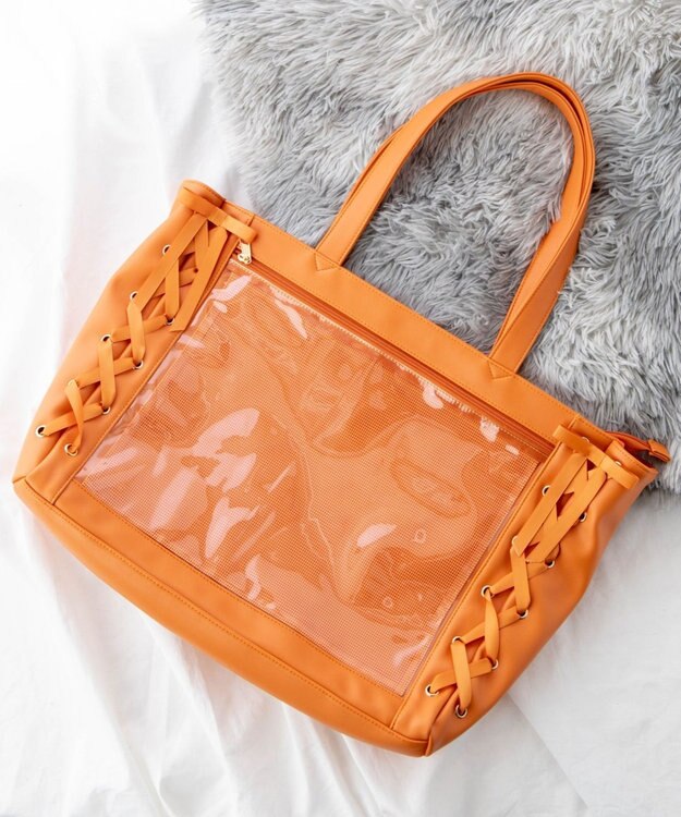 WEGO 【痛バ＆推し活】レースアップ痛バッグL オレンジ