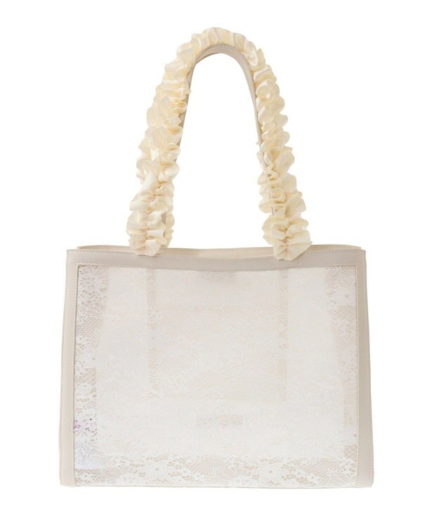 Maison de FLEUR メッシュレーススクエアトートバッグ Ivory