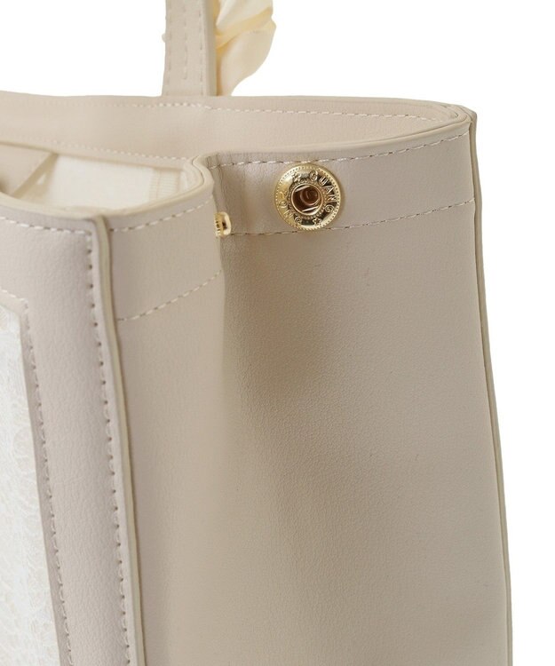 Maison de FLEUR メッシュレーススクエアトートバッグ Ivory