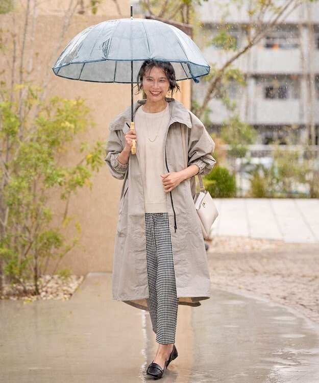 ANY フーデットレインコート ライトグレー