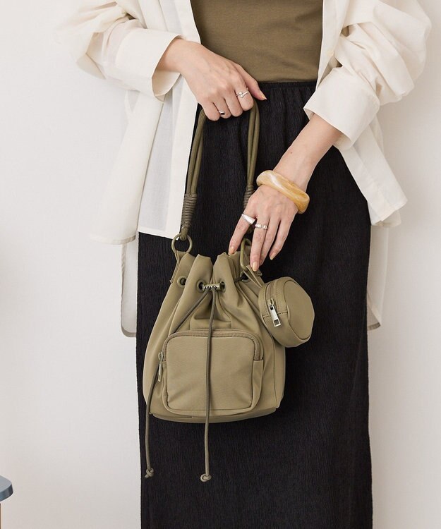 AMERICAN HOLIC ドローコード巾着ショルダーバッグ Khaki