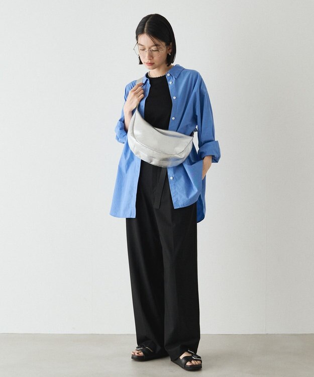 russet ソフトレザーラウンドショルダーバッグ【シルバー】(CE-1470-WEB) Silver