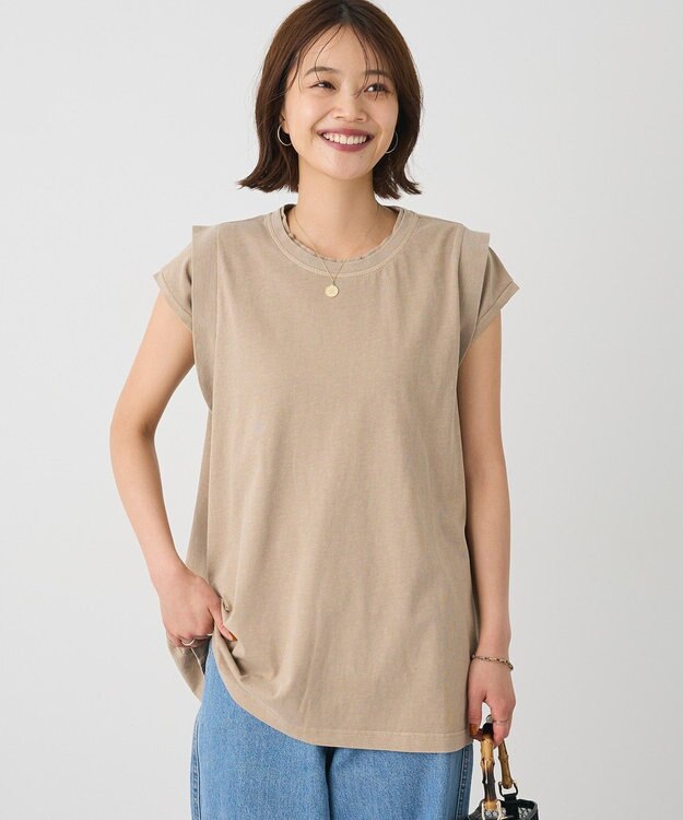 CRAFT STANDARD BOUTIQUE レイヤード風ピグメントカットチュニック Beige