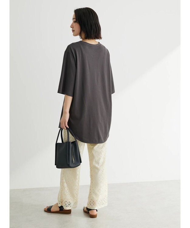 Green Parks 汗じみ防止５分袖チュニック Off White