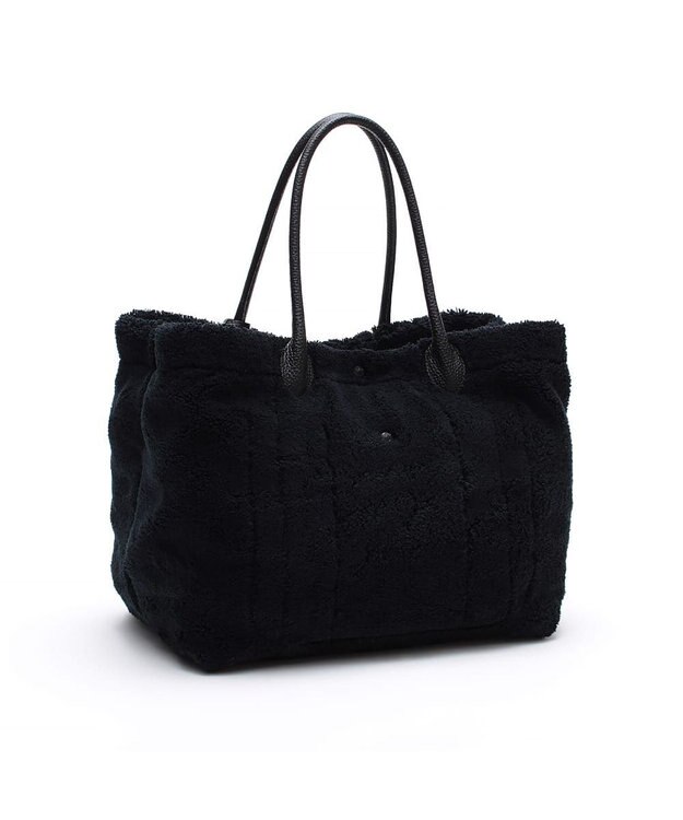 A.D.M.J. 【もこもこ】オスカー/コード刺しゅうキューブトート34cm(Dカン＋) PITCH BLACK