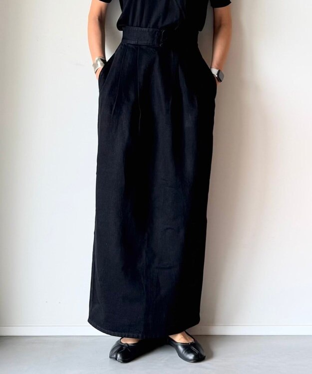 woadblue ＜坪田あさみさんコラボ＞COCO ココ  デニムスカート BLACK