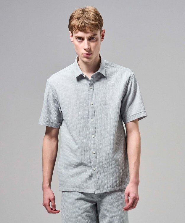 JOSEPH HOMME 【新型】トリコサッカーストレッチ　 レギュラーカラー半袖シャツ ＜新色＞ライトグレー系