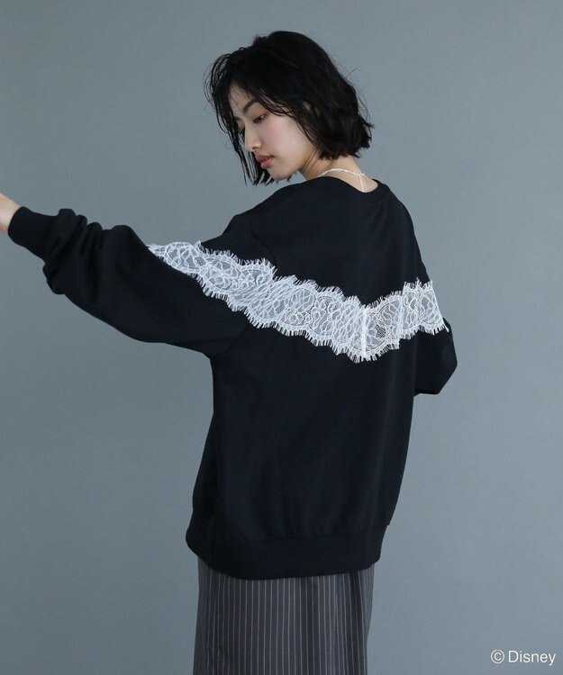 Green Parks VILLAINS/レースドッキングプリントスウェット White