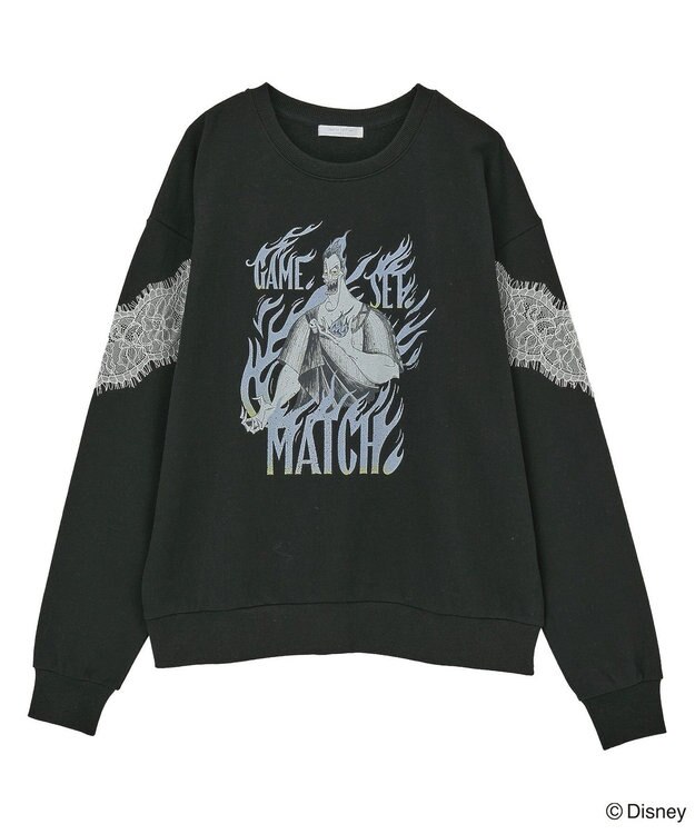 Green Parks VILLAINS/レースドッキングプリントスウェット White