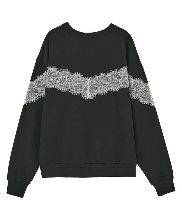 Green Parks VILLAINS/レースドッキングプリントスウェット White