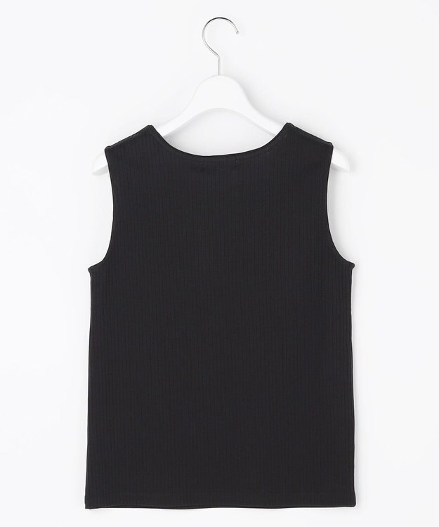 J.PRESS LADIES S 針抜きフライス ノースリーブ カットソー ブラック系