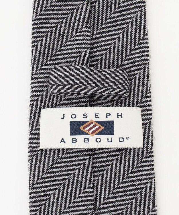 JOSEPH ABBOUD 【イタリア素材・日本製】ヘリンボーンレジメンタルジャカード ネクタイ ライトグレー系1
