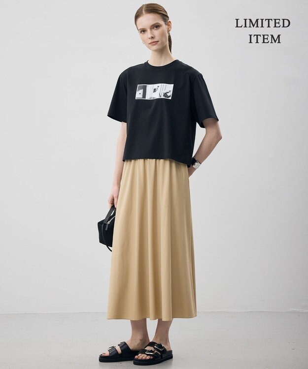ICB 【WEB限定】マットスキューバ フレアスカート ベージュ