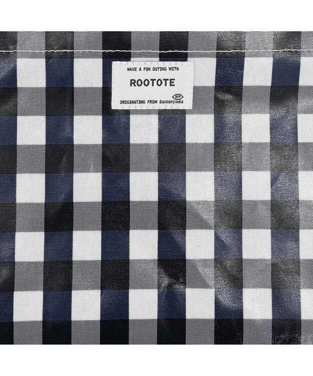 ROOTOTE 1029【ラミネート加工 正方形型 】SN.スクエア.ラミネート-Q 04：チェック・ネイビー