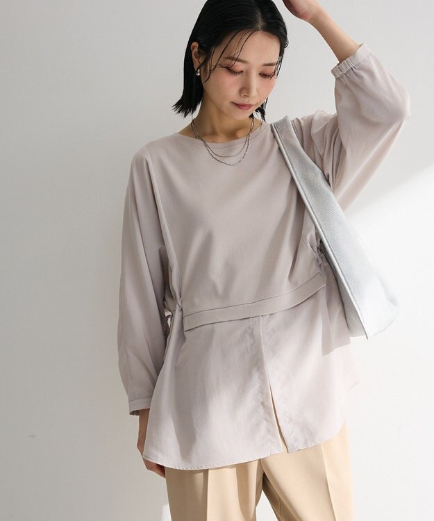 Green Parks 脇リボンドッキングチュニック Light Gray